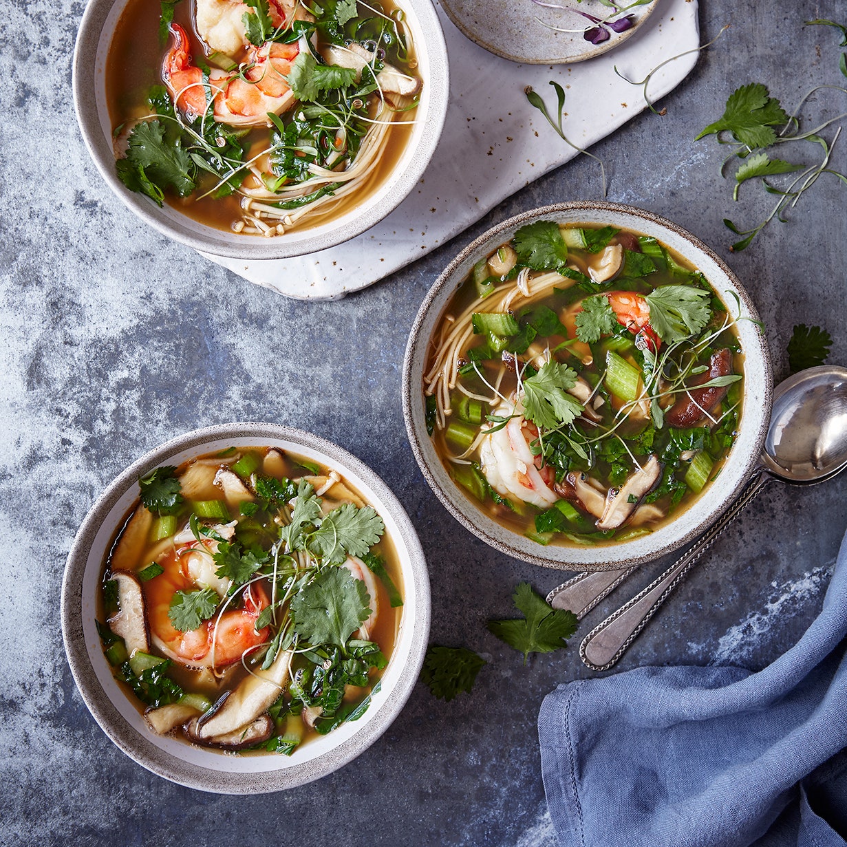 Hot and sour prawn soup