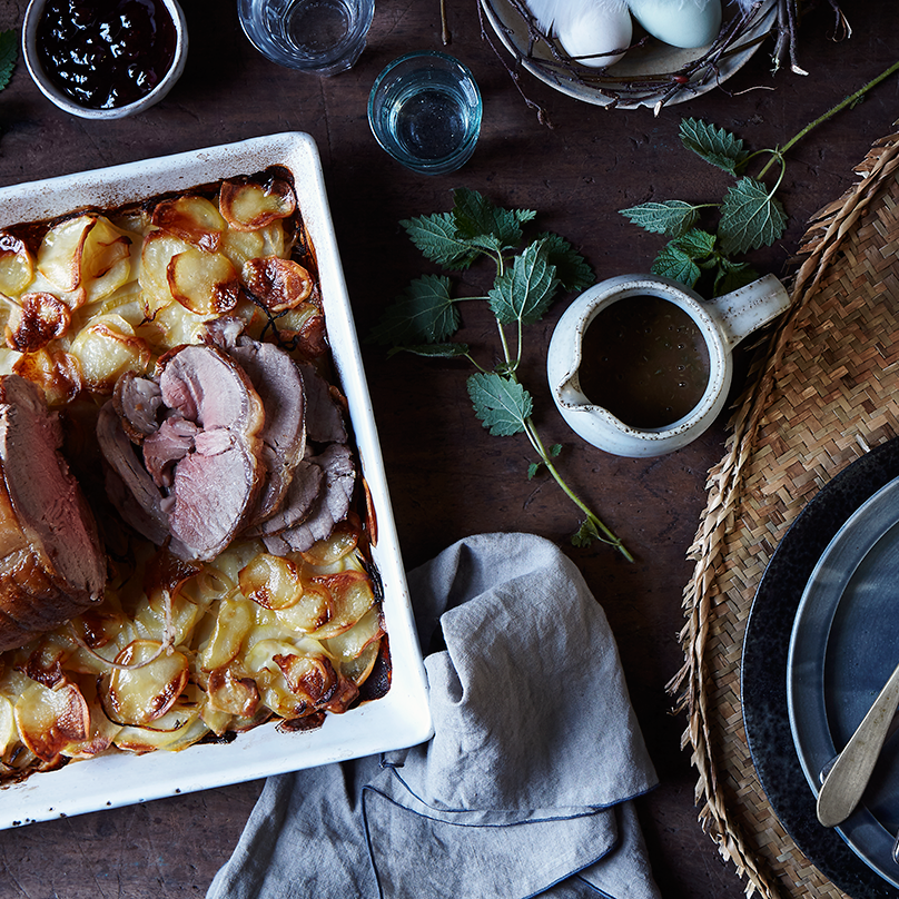 Saddle of lamb with boulangere potatoes